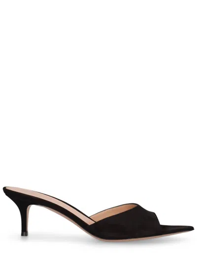 Gianvito Rossi Women's 55mm Elle Suede Mule Sandals In Black