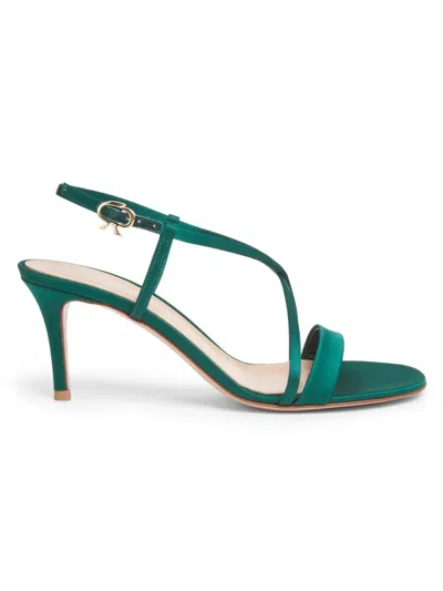Gianvito Rossi Women's 70mm Crepe Satin Sandals In Green