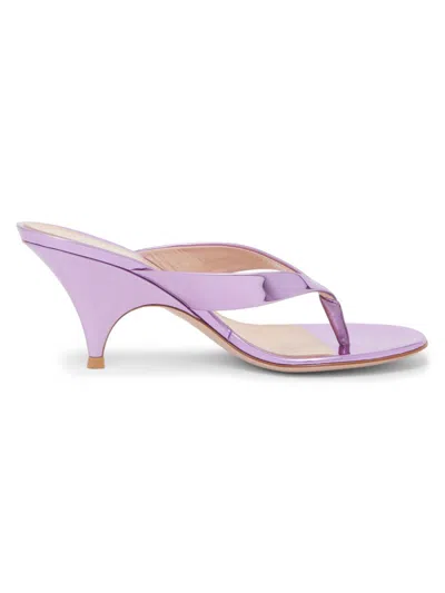 Gianvito Rossi Women's 70mm Patent Leather Sandals In Purple