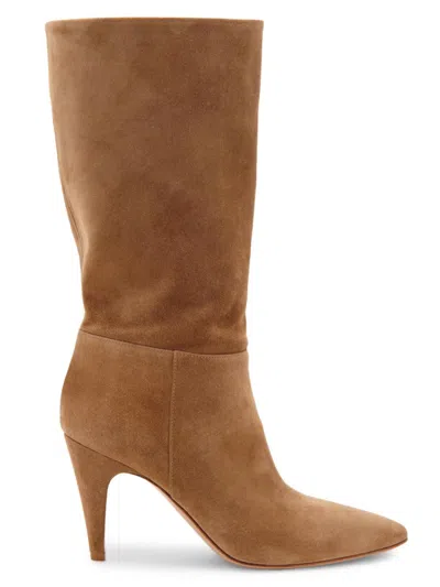 GIANVITO ROSSI WOMEN'S 85MM SUEDE STILETTO BOOTS