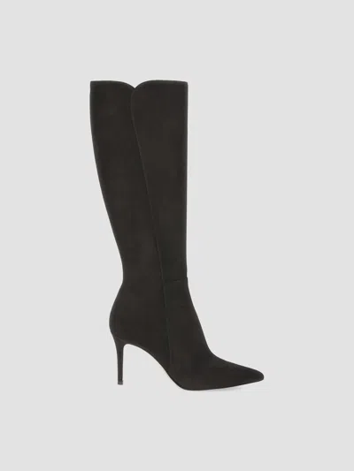 Gianvito Rossi Women's 85mm Suede Stiletto Boots In Animal Print