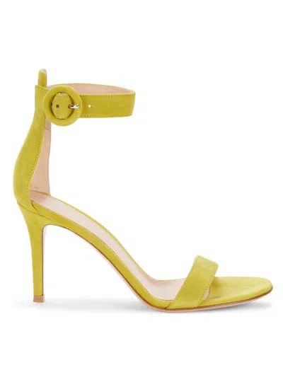 Gianvito Rossi Women's 90mm Suede Ankle-strap Sandals