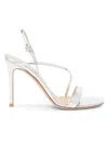 Gianvito Rossi Silver Solid Open Round Toe Heels In Silver