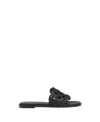Gianvito Rossi Open Weave Leather Slide Sandals In Black
