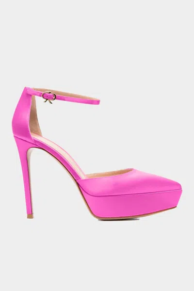 Gianvito Rossi Women's Ankle Strap Satin Platform In Bloom In Multi