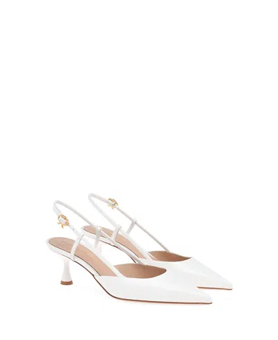 Gianvito Rossi Ascent 55 Slingback Pumps In White
