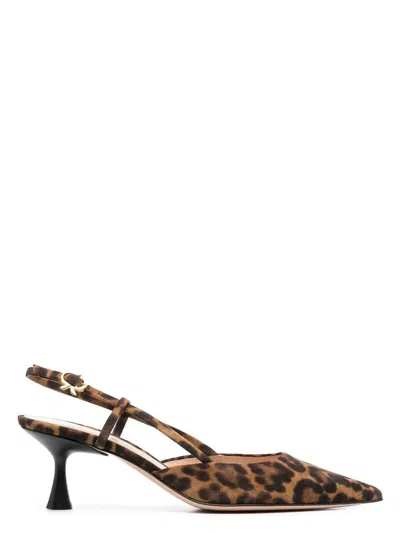 GIANVITO ROSSI WOMEN'S ASCENT 55 SUEDE SLINGBACK PUMPS