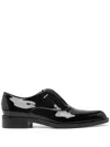Gianvito Rossi Patent Leather Lace-up Shoes With Low Block Heel In Black