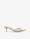 Gianvito Rossi Womens Beige Elle 55 Leather And Pvc Heeled Mules In Beige