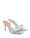 Gianvito Rossi Bijoux Mules 85mm Nappa Silk Silver In Silver