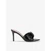 Gianvito Rossi Womens Black Bow-detail Patent-leather Heeled Sandals In Black