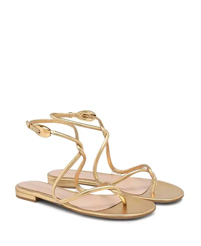 Gianvito Rossi Women's Black Mamba Flat Sandal In Gold