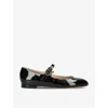 Gianvito Rossi Mary Ribbon 05 Patent Leather Ballet Flats In Black