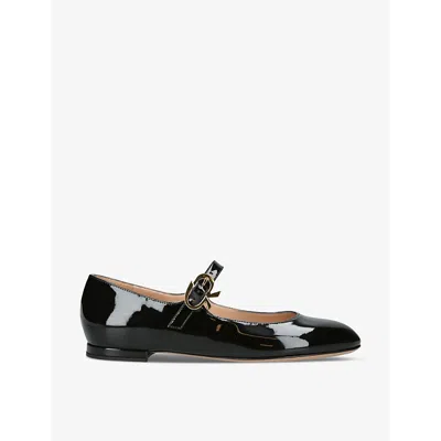GIANVITO ROSSI GIANVITO ROSSI WOMEN'S BLACK MARY BUCKLE-EMBELLISHED PATENT-LEATHER PUMPS