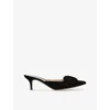 Gianvito Rossi Suede Portofino Heeled Mules 55 In Black