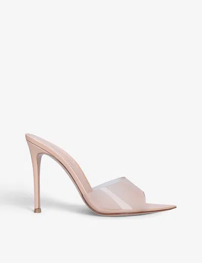 Gianvito Rossi Womens  Elle Leather And Pvc Heeled Mules In Beige