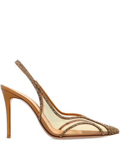 GIANVITO ROSSI GIANVITO ROSSI WOMEN BRENDA CRYSTAL PUMPS WITH SLINGBACK, 95MM