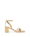 Gianvito Rossi Brielle 60mm Mirrored Leather Sandals In Gold Tone