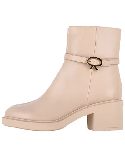 Gianvito Rossi Women's Calfskin Leather Ribbon Dumont Bootie (authentic Pre-  Loved) In Neutral