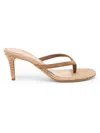 Gianvito Rossi 70mm Calypso Suede And Raffia Heeled Thong Sandals
