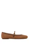 Gianvito Rossi Women Caramel Raffia Carla Ballerinas In Brown