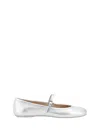 Gianvito Rossi Carla Metallic Leather Mary Jane Flats In Silver