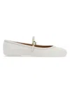 Gianvito Rossi 10mm Carla Soft Leather Ballerina Flats In Bianco