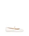 Gianvito Rossi 10mm Carla Soft Leather Ballerina Flats In White