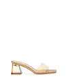 Gianvito Rossi Cosmic 55 Mule Sandals In Gold-tone Plexi