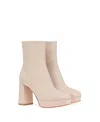 Gianvito Rossi Daisen Vitello 95 Blush Leather Ankle Boots In Neutrals