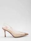 Gianvito Rossi Plexi Patent Leather Cap-toe Slingback Pumps In Brown