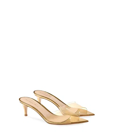 Gianvito Rossi Women's Elle 55 Mules In Gold Tpu