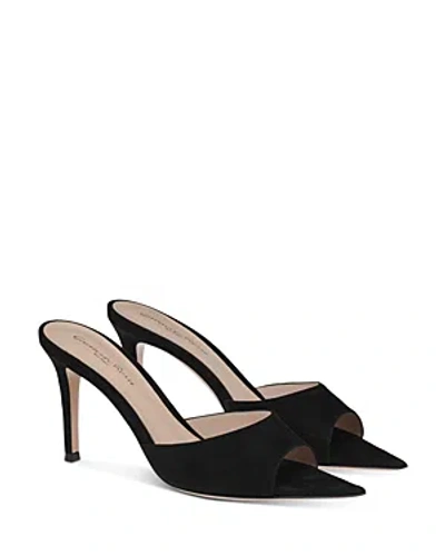 Gianvito Rossi Women's Elle Pointed Toe High Heel Sandals In Black