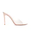 Gianvito Rossi Elle 105mm Transparent-strap Mules In Gold