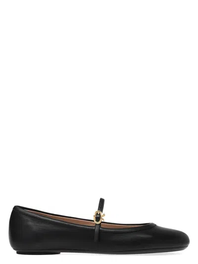 GIANVITO ROSSI WOMEN'S FLAT ROUND-TOE BALLERINA