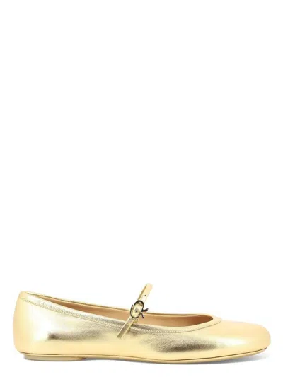 GIANVITO ROSSI WOMEN'S FLAT ROUND-TOE BALLERINA