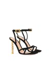 Gianvito Rossi Suede Crystal Ankle-strap Sandals In Black