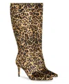 Gianvito Rossi 85 Leopard-print Velvet Knee-high Boots In Multi