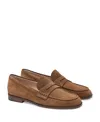 Gianvito Rossi 20mm Georgie Penny-strap Suede Loafers In Brown