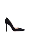 Gianvito Rossi Woman Pumps Black Size 12 Textile Fibers In Black Suede
