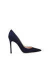 Gianvito Rossi Gianvito 105 Pointed Toe Pumps In Navy Blue Suede In Blue