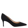 Gianvito Rossi Pointed Toe Heeled Shoes In Silk In Black