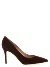 Gianvito Rossi Black Suede Pumps In Multi