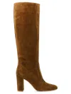 Gianvito Rossi Glen 85 Suede Knee-high Boot In Brown