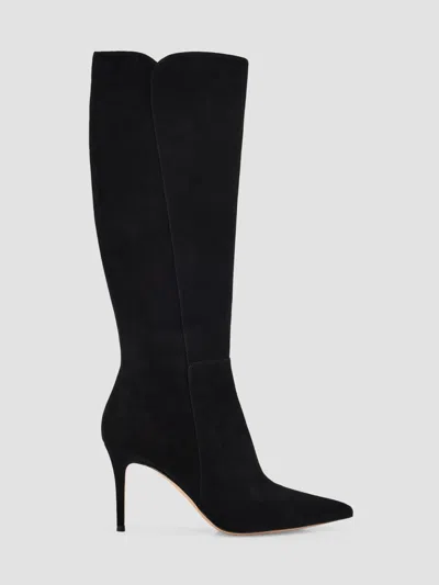 Gianvito Rossi Levy 85 Suede Knee-high Boots In Black