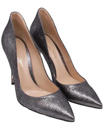 Gianvito Rossi Women's Glitter Gianvito 105 Pointed-toe Pump (authentic Pre-loved) In Gray