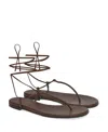 Gianvito Rossi Brown Nappa Leather Gwyneth Thong Sandals In Animal Print