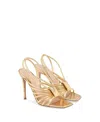 Gianvito Rossi Hellen 105 Metallic Leather Slingback Sandals In Gold