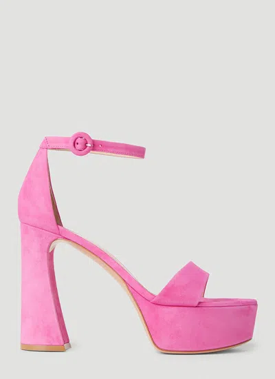 Gianvito Rossi 125mm Holly Leather High Heel Sandals In Pink