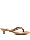 Gianvito Rossi Stylish Kitten Heel Open Toe Sandals In Neutral